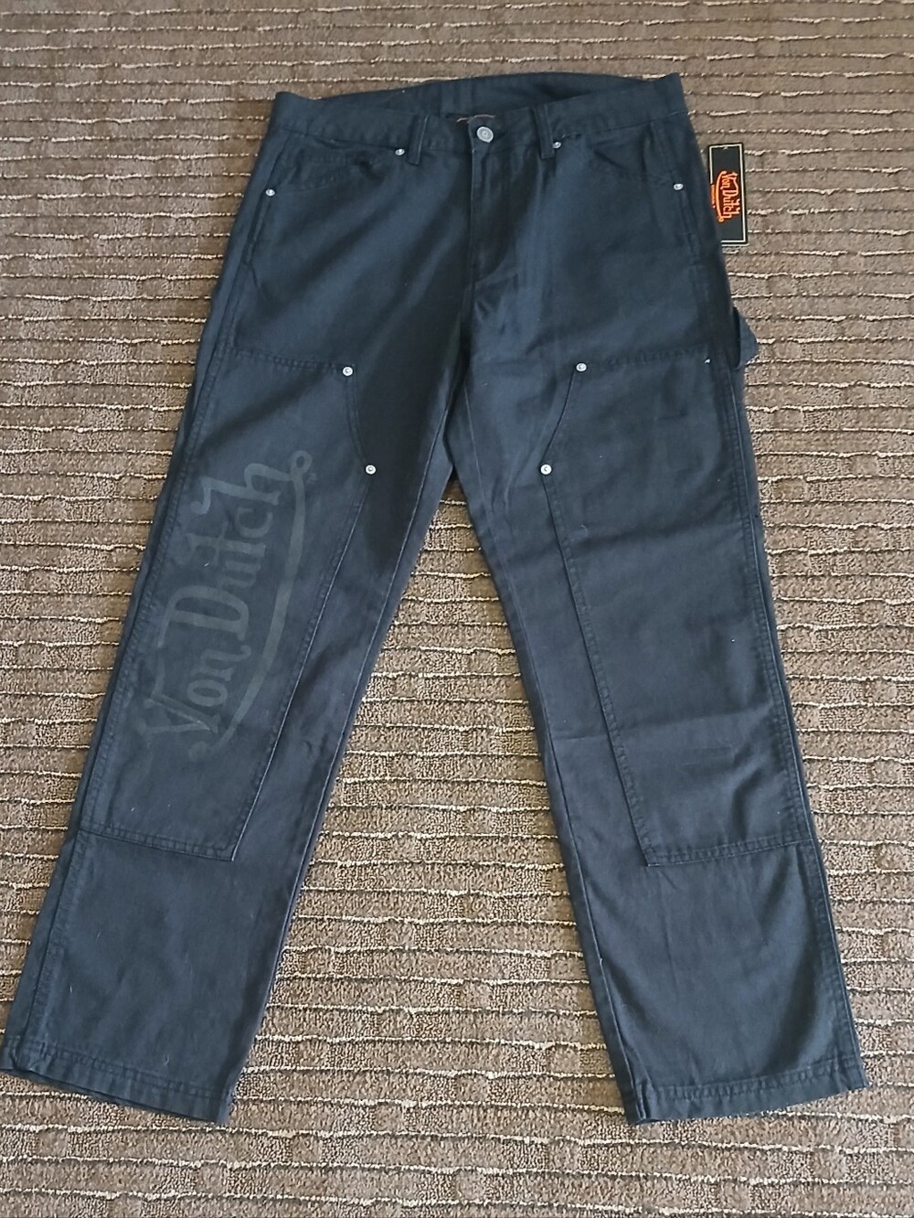 Von Dutch Winged-Eye Black Carpeter Denim  Pants Men's Size 32 X 30 NEW